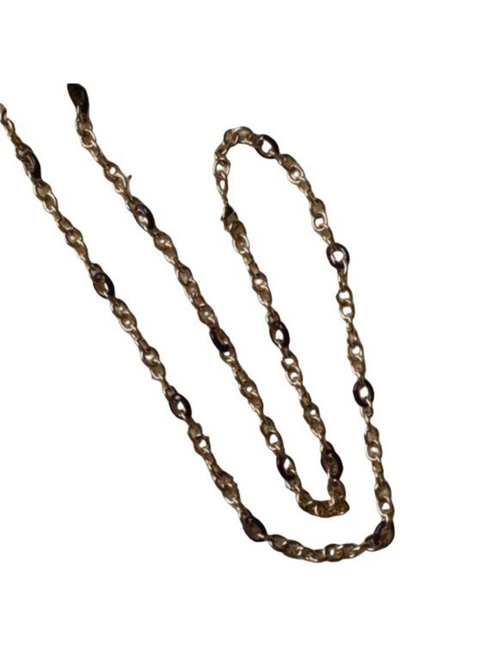 Envision Studio Heavy Gold & Purple Long Chain Necklace New